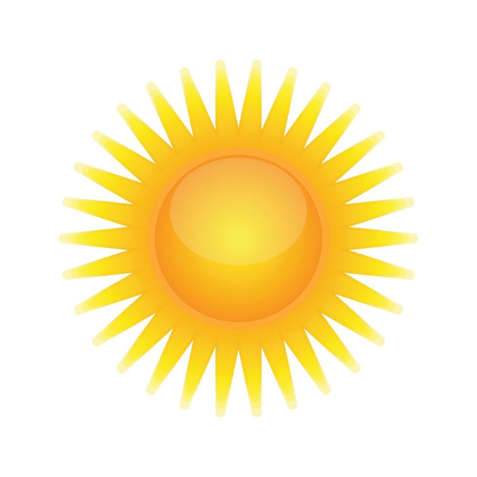 sole icona. sole leggero estate calore giallo fascio stelle icona isolato vettore illustrazione.