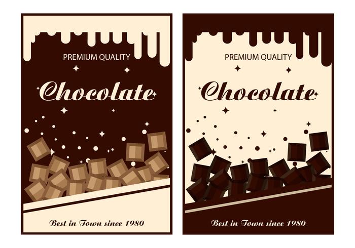 Modelli di vettore di etichetta di cioccolato
