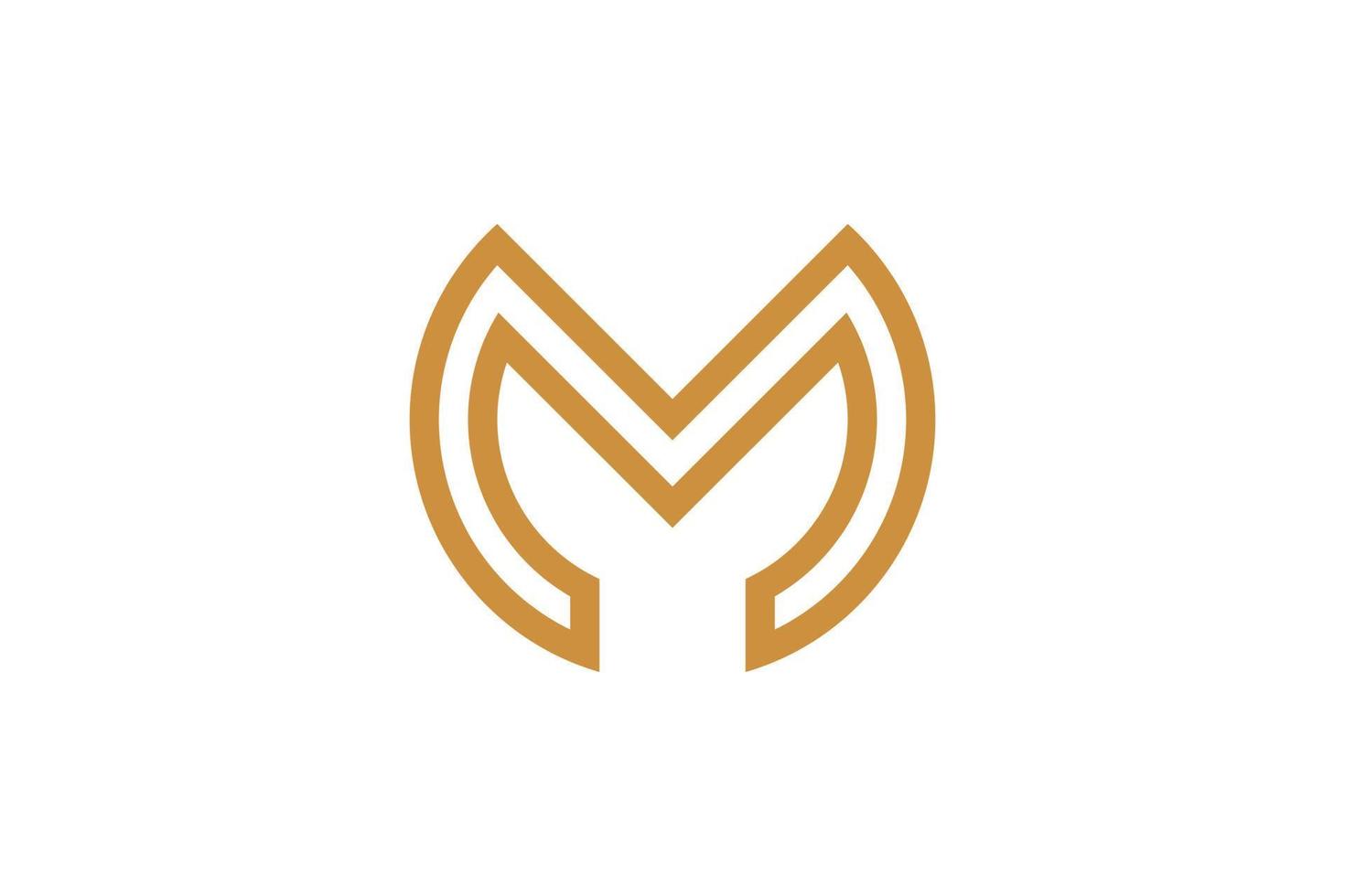 astratto iniziale lettera m monoline logo vettore