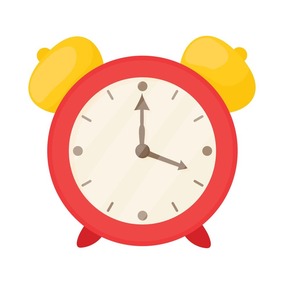 rosso allarme orologio icona, cartone animato stile vettore