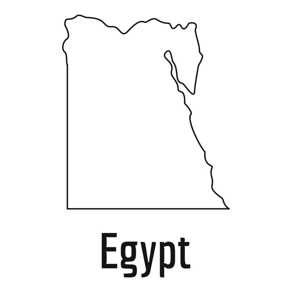 Egitto carta geografica magro linea vettore semplice