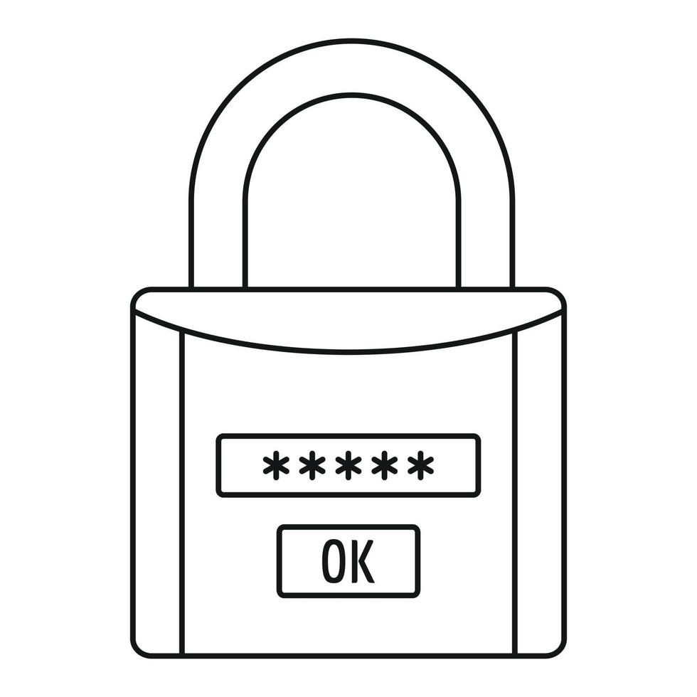 parola d'ordine serratura icona, schema stile vettore