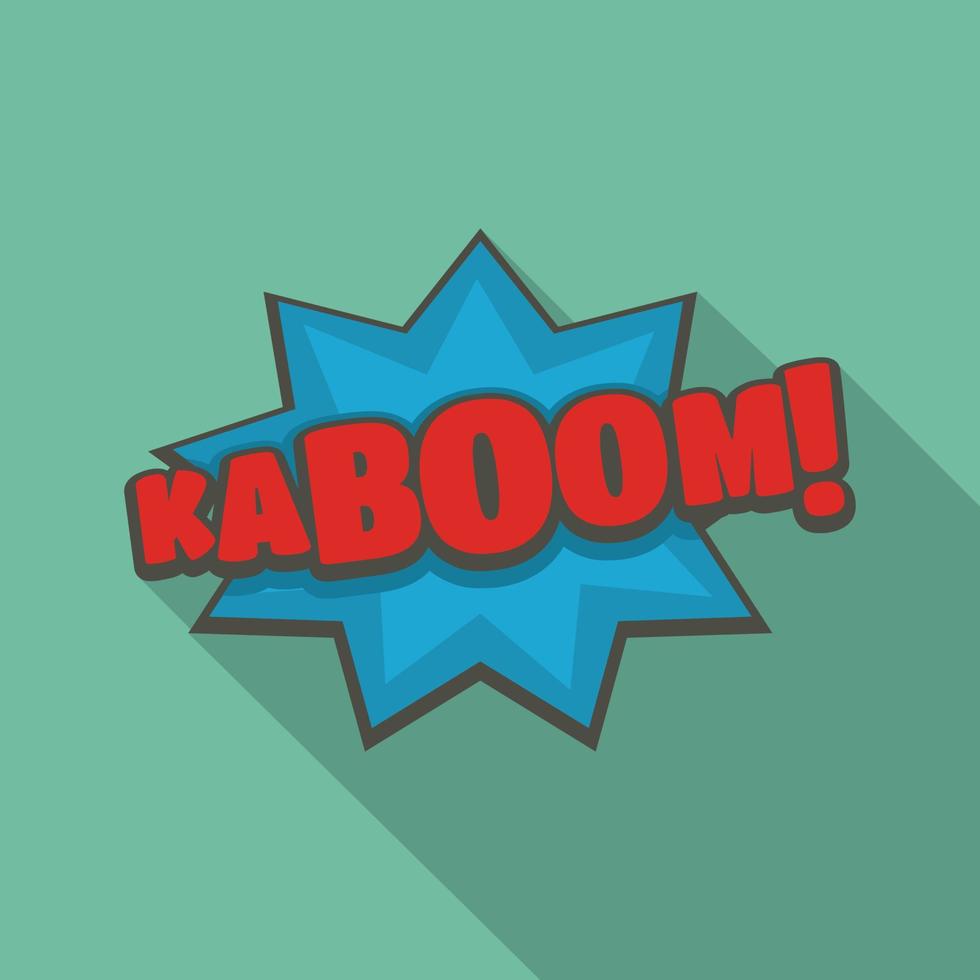 comico boom kaboom icona, piatto stile vettore
