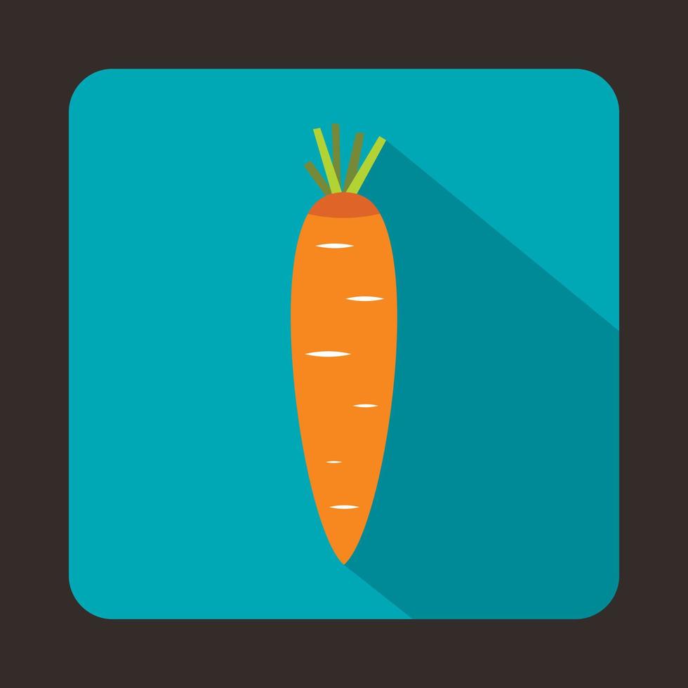 carota icona nel piatto stile vettore