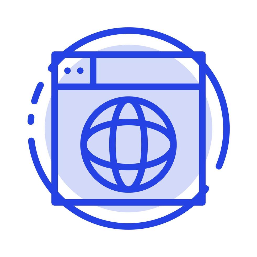 ragnatela design Internet globo mondo blu tratteggiata linea linea icona vettore
