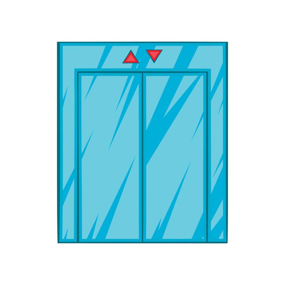 ascensore con chiuso porta icona, cartone animato stile vettore
