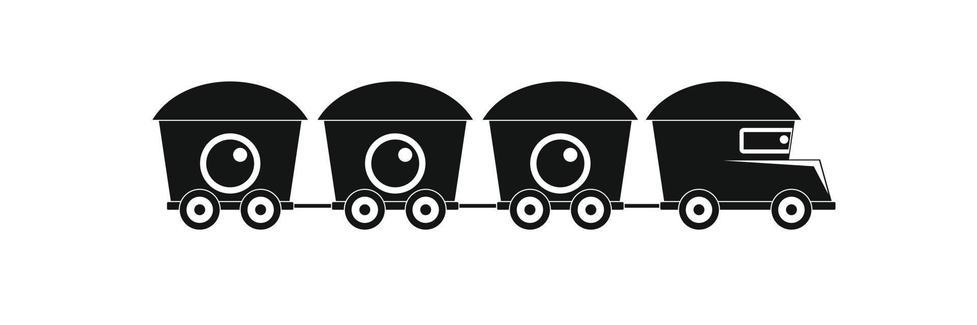 treno con carico icona, semplice stile. vettore