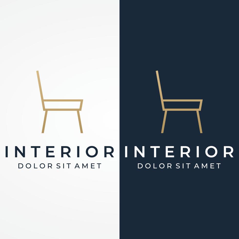 interno sedia mobilia modello logo creativo design con moderno geometrico linee.con elegante e minimalista forma. vettore