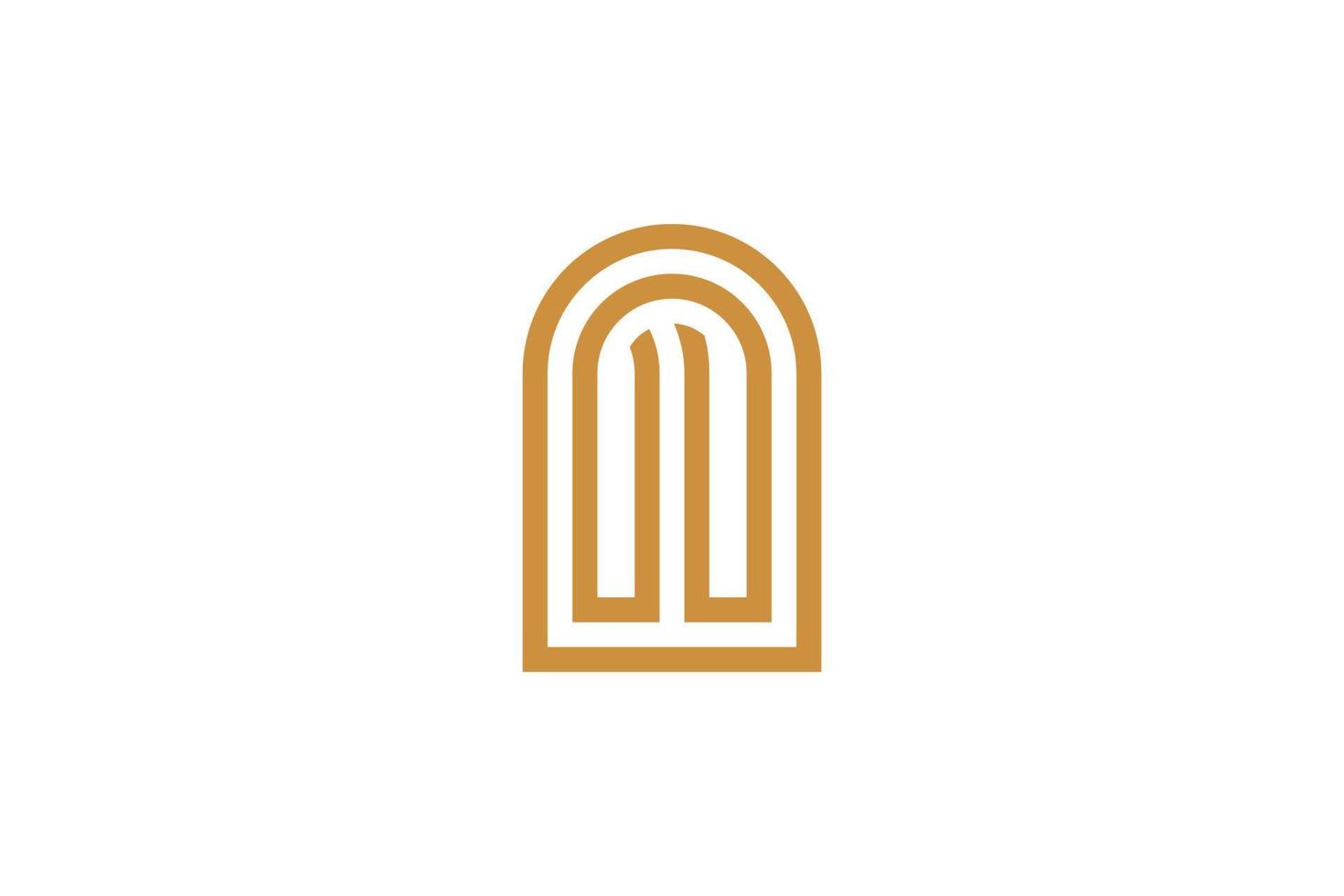 monoline stile n lettera logo vettore