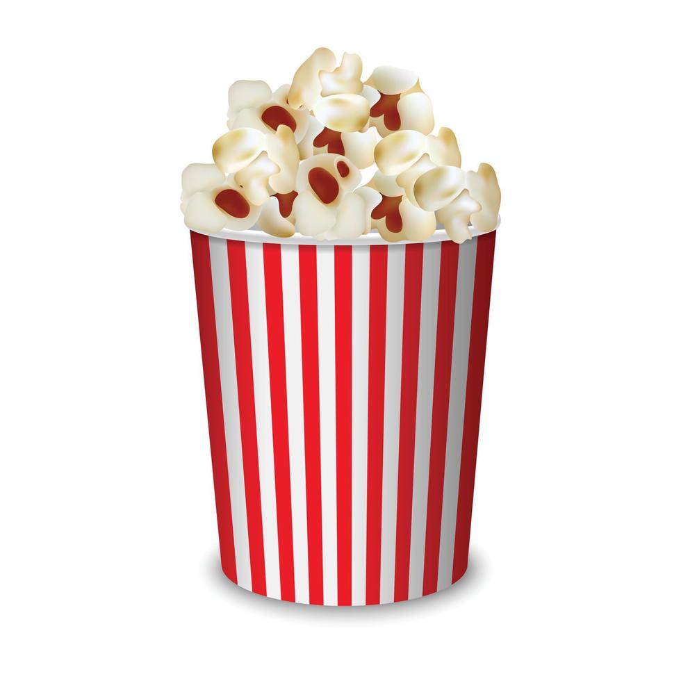 Popcorn scatola modello, realistico stile vettore