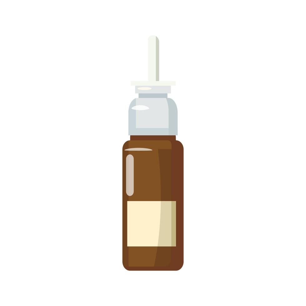 medicina Marrone bottiglia di spray icona, cartone animato stile vettore