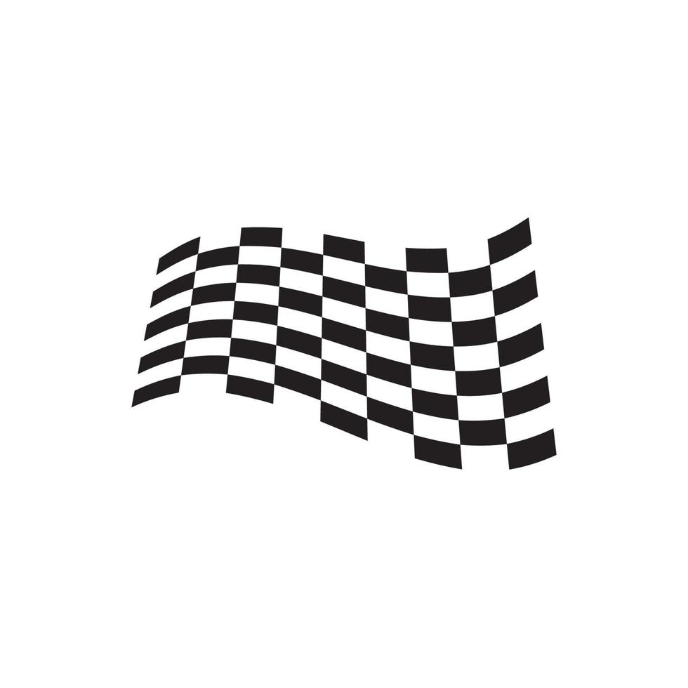 icona della bandiera della corsa, modello di logo della bandiera della corsa dal design semplice vettore
