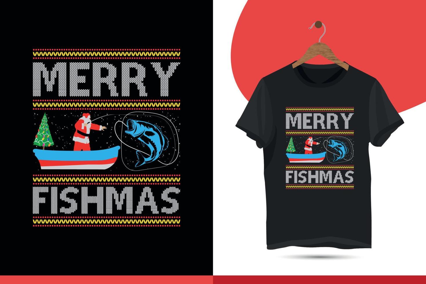 allegro pesce - Natale maglietta design per pesca. divertente pesca camicia, vettore maglietta design modello per Stampa.