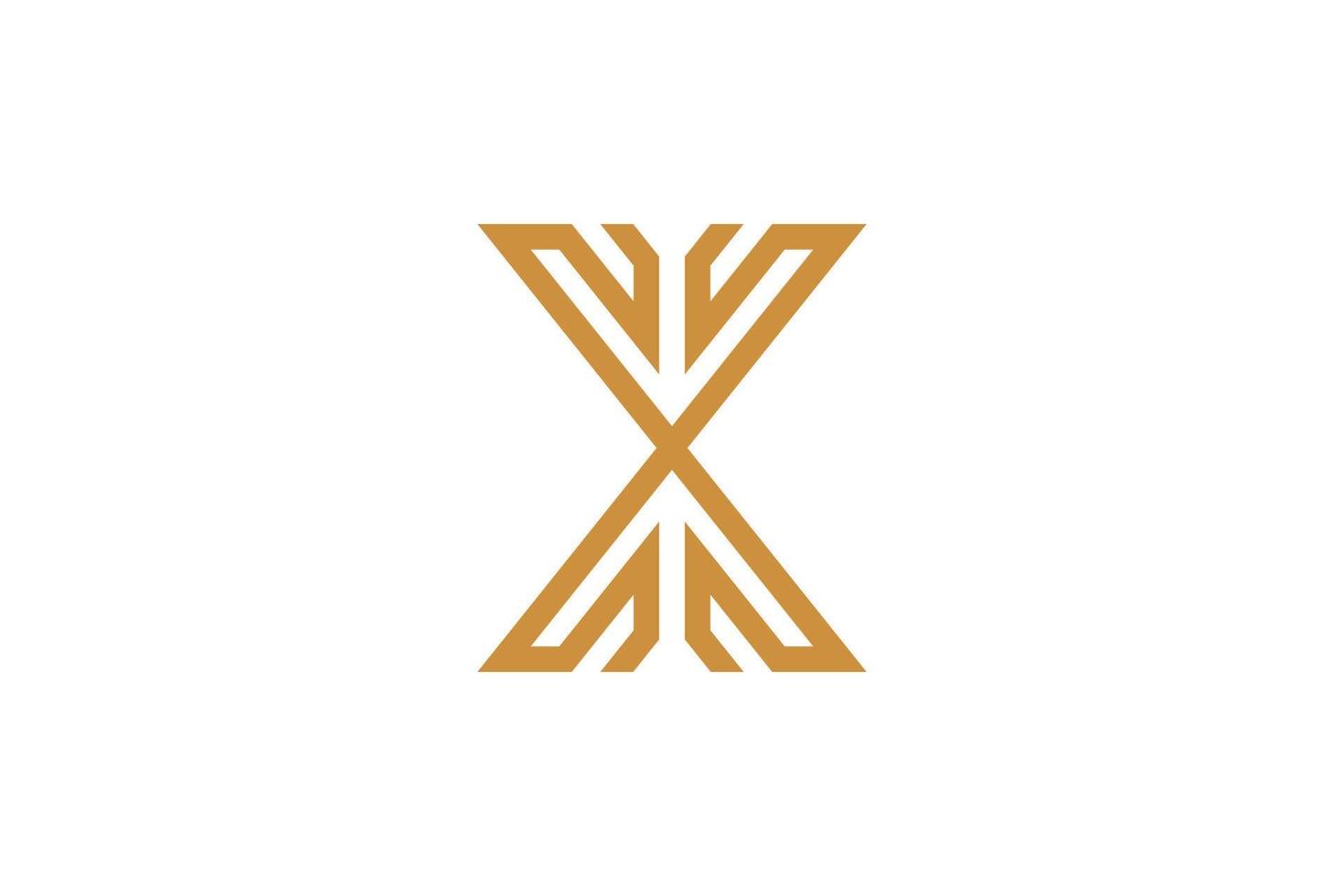 semplice lettera X monoline logo vettore