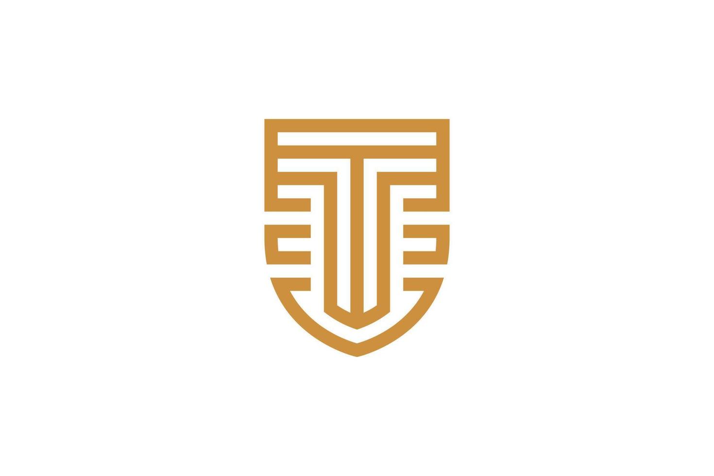 lettera t monoline logo design vettore