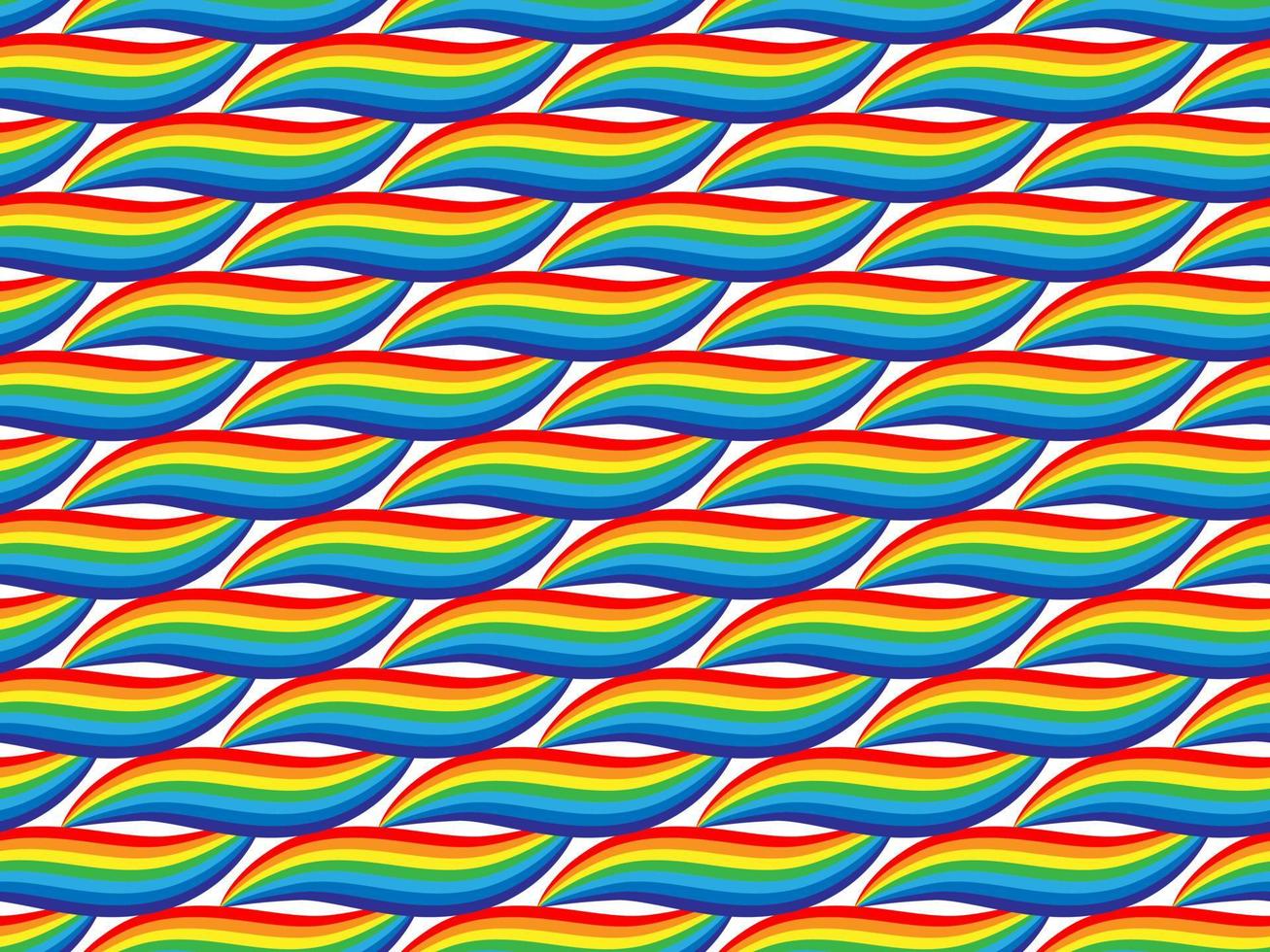 arcobaleno modello senza soluzione di continuità. colorato sfondo vettore struttura design. astratto cartone animato strisce sfondo.