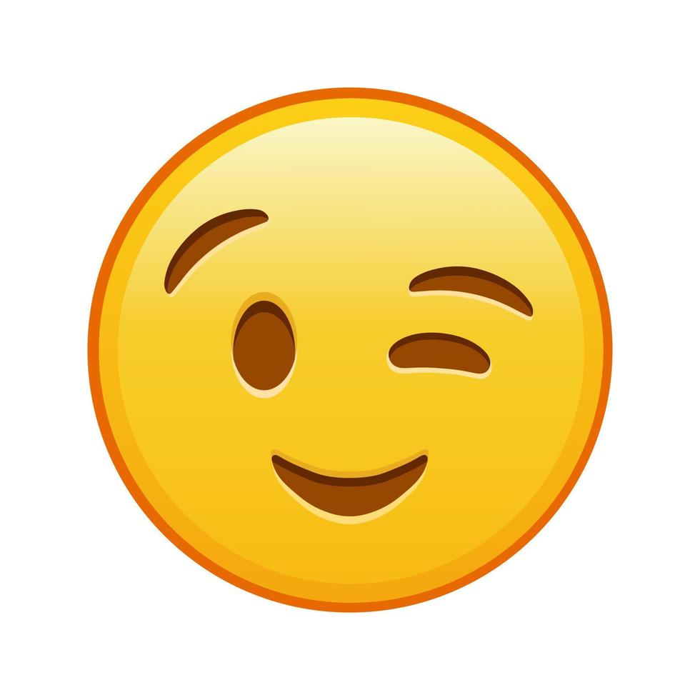 strizzando l'occhio viso grande dimensione di giallo emoji Sorridi vettore