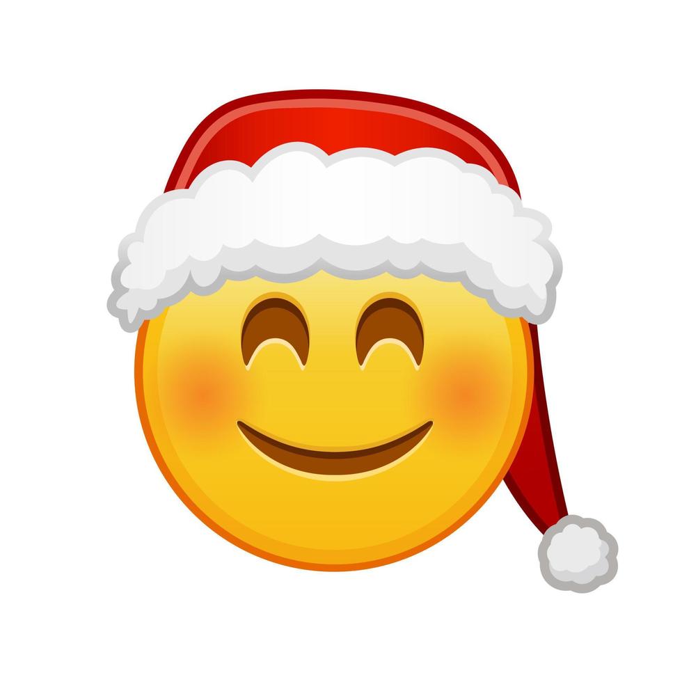Natale sorridente viso con ridendo occhi grande dimensione di giallo emoji Sorridi vettore