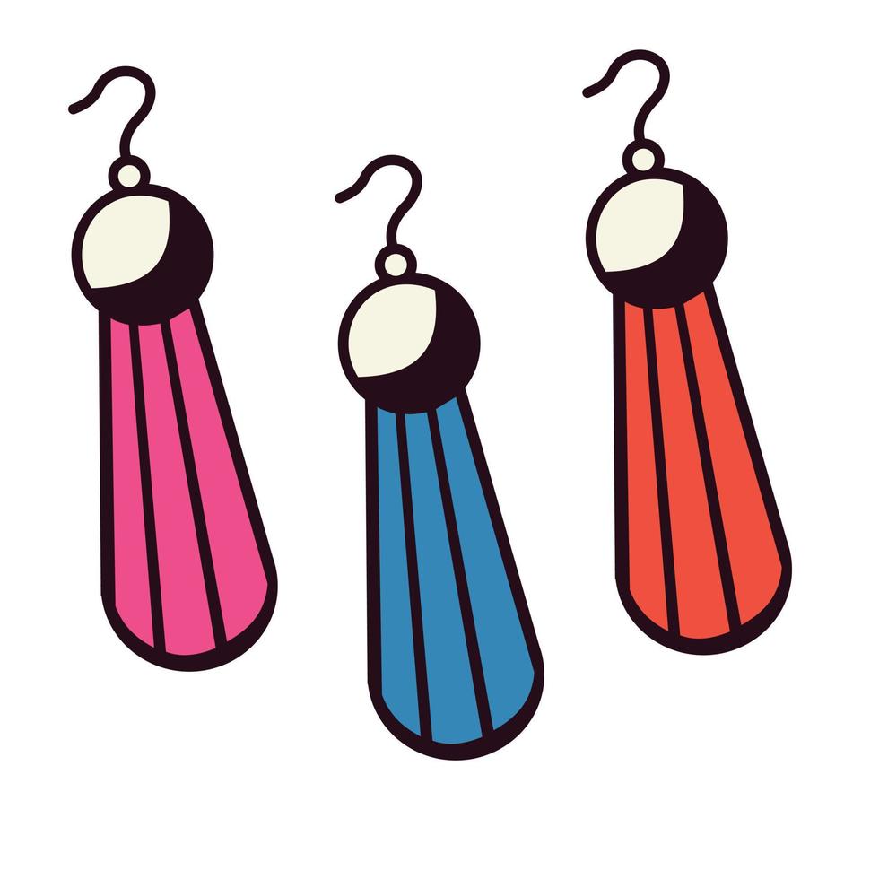 3 coppie di nappe penzoloni pendolo lungo orecchini colorato nappe vettore