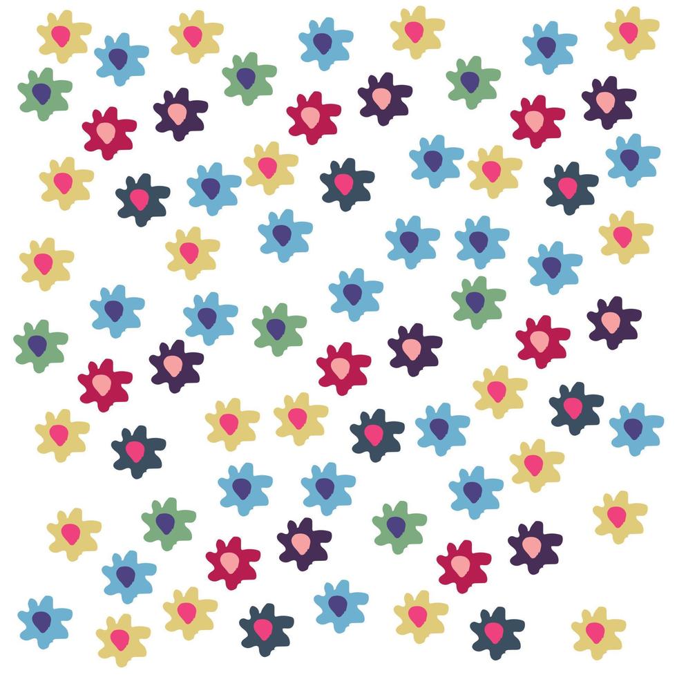 senza soluzione di continuità modello un' collezione di colorato fiori. mano disegnato. vettore