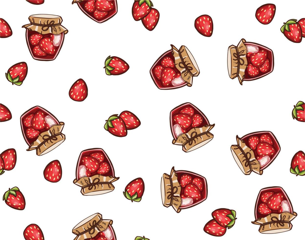 semplice mano disegnato illustrazione di fatti in casa marmellata marmellata con ciliegia frutti di bosco, di stagione autunno in casa attività. vettore