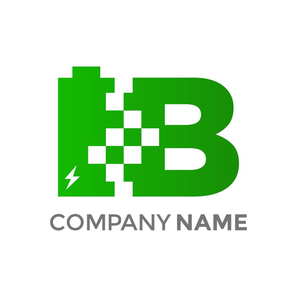 iniziale B batteria logo vettore