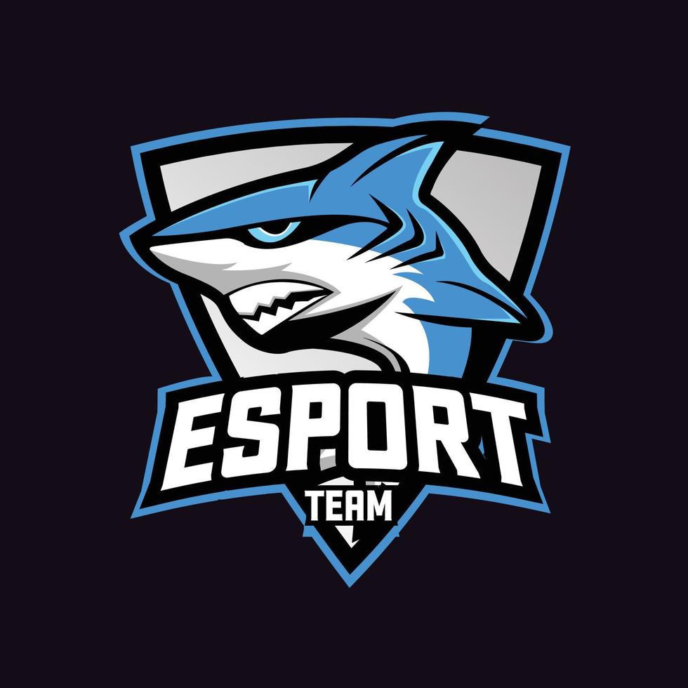 squalo esport gioco portafortuna logo vettore