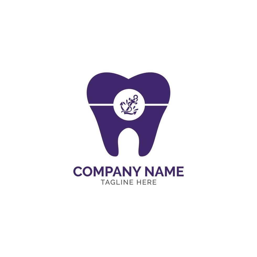 dentale ancora logo design vettore