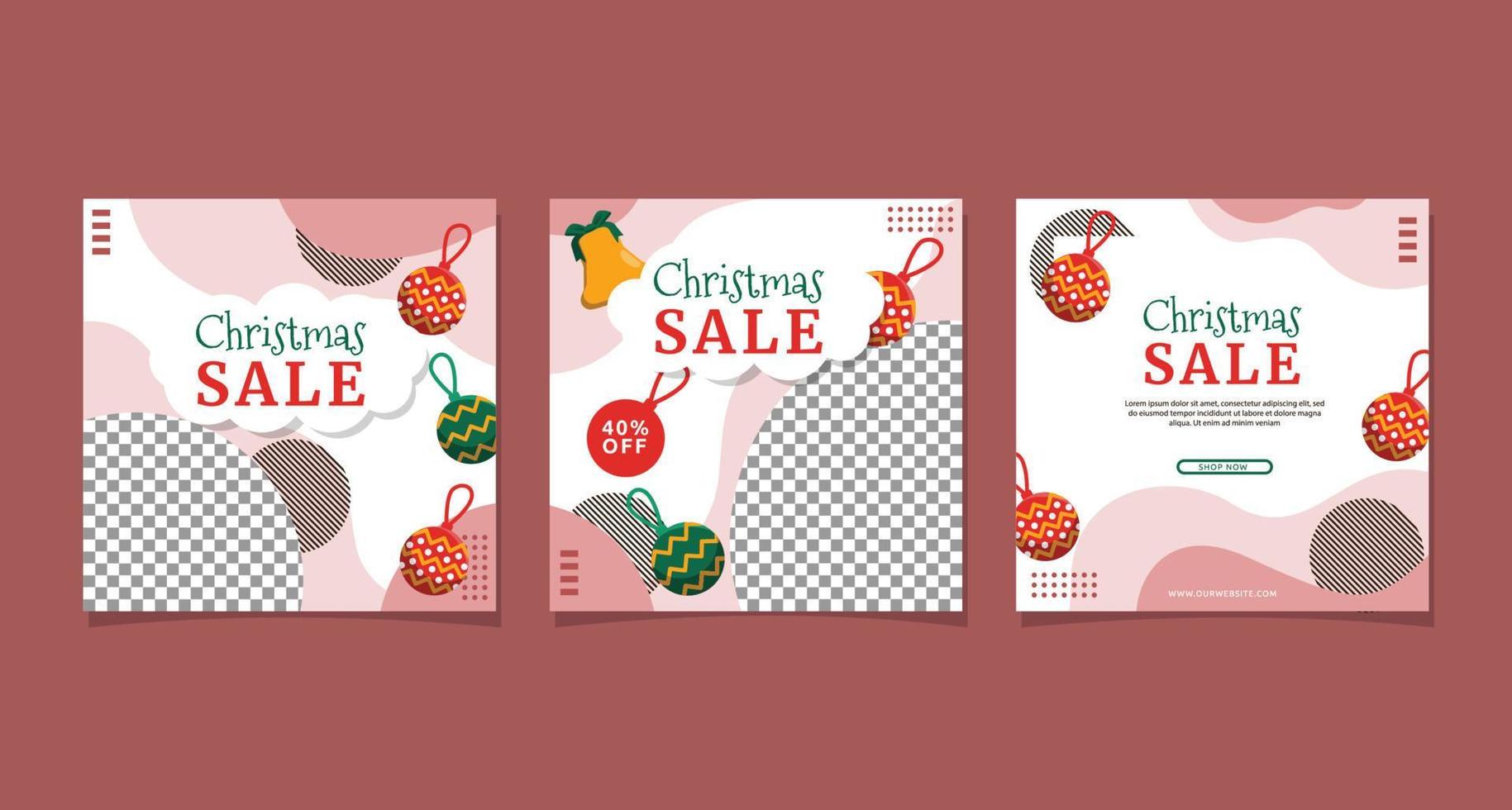 Natale vendita sconto sociale media promozione design vettore