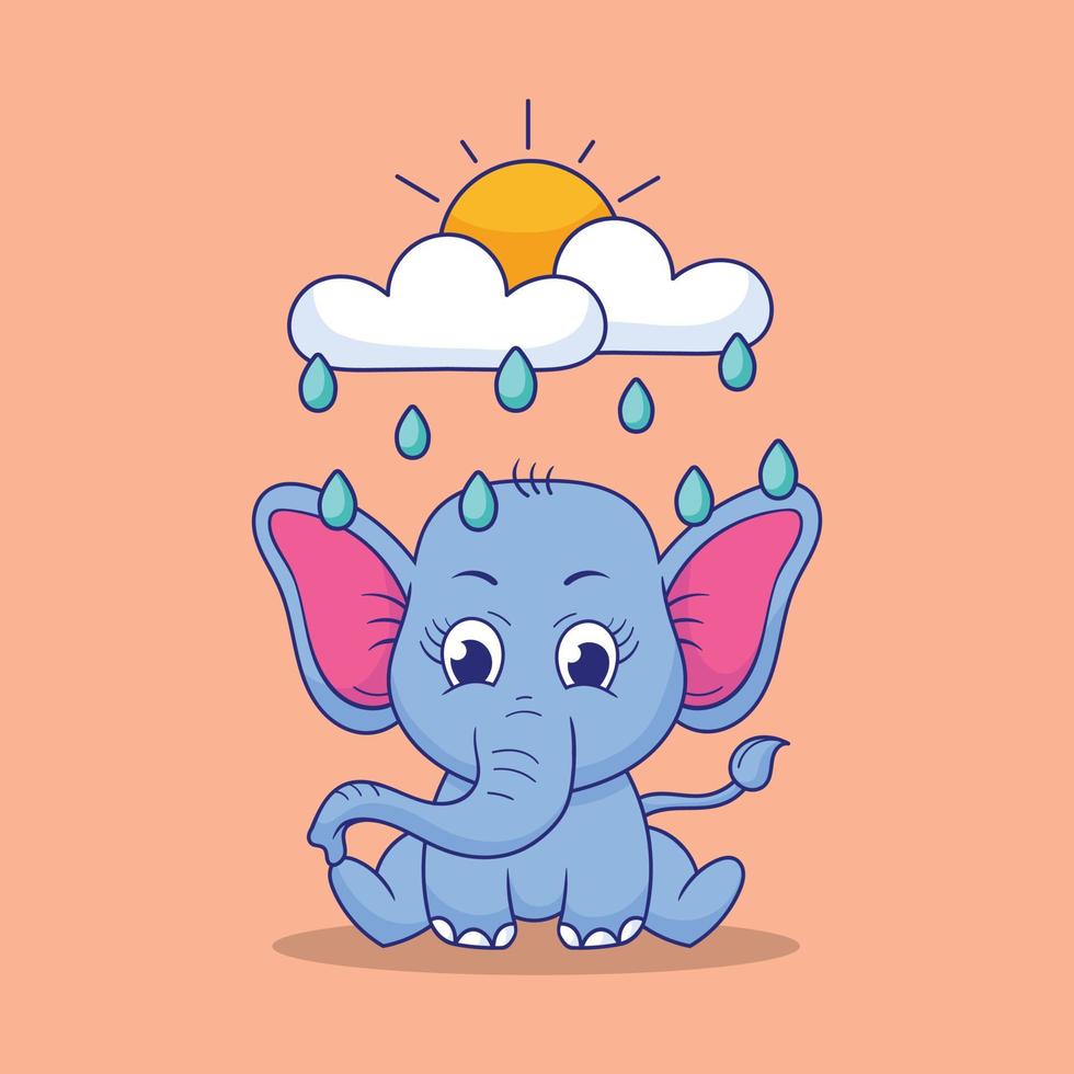 bambino elefante illustrazione, carino bambino elefante, elefante illustrazione vettore