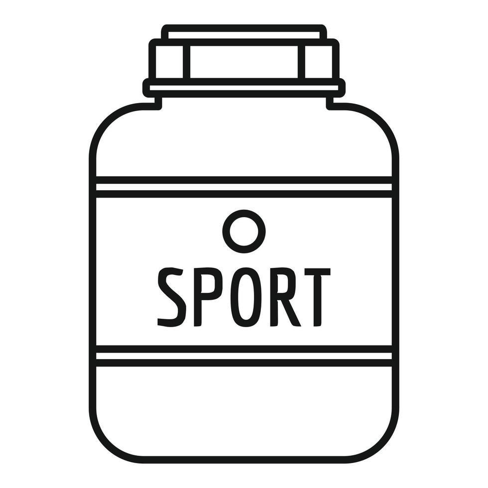 sport nutrizione plastica vaso icona, schema stile vettore