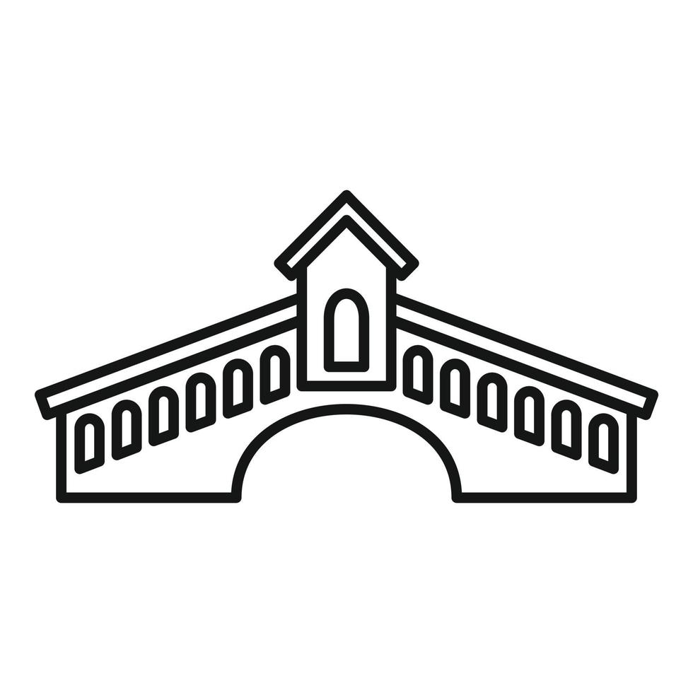 architettura ponte icona, schema stile vettore