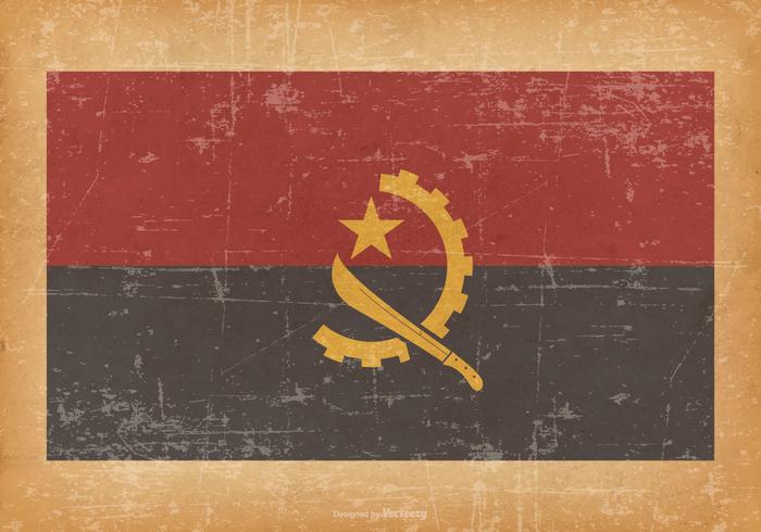Bandiera dell'Angola sullo sfondo del grunge vettore