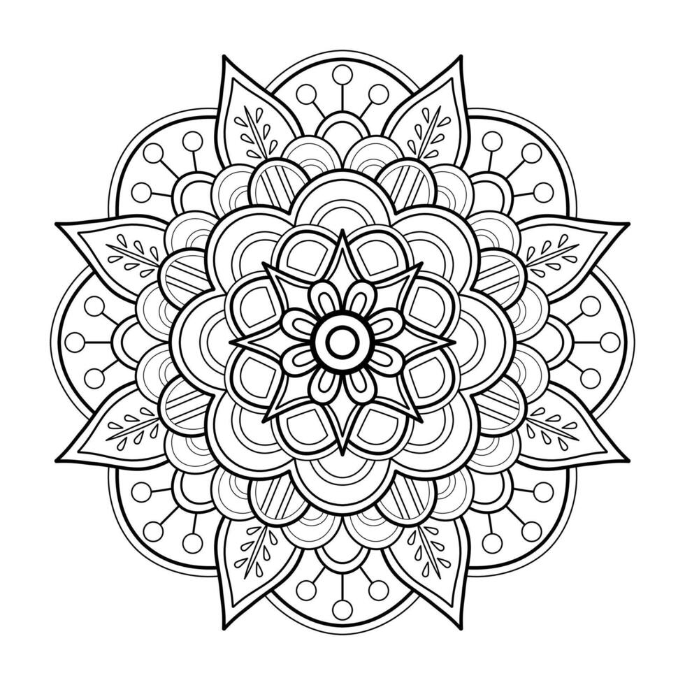 mandala modello per arte su il parete colorazione libro pizzo modello tatuaggio Stampa design per un' sfondo dipingere camicia e piastrella stampino etichetta design carte strutturato decorativo ornamento. su bianca sfondo vettore