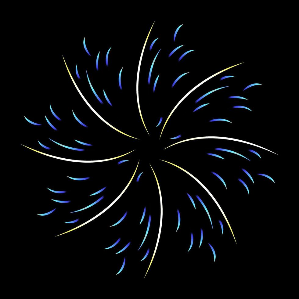 un' fiorito fuoco d'artificio piatto illustrazione, crisantemo fuoco d'artificio vettore