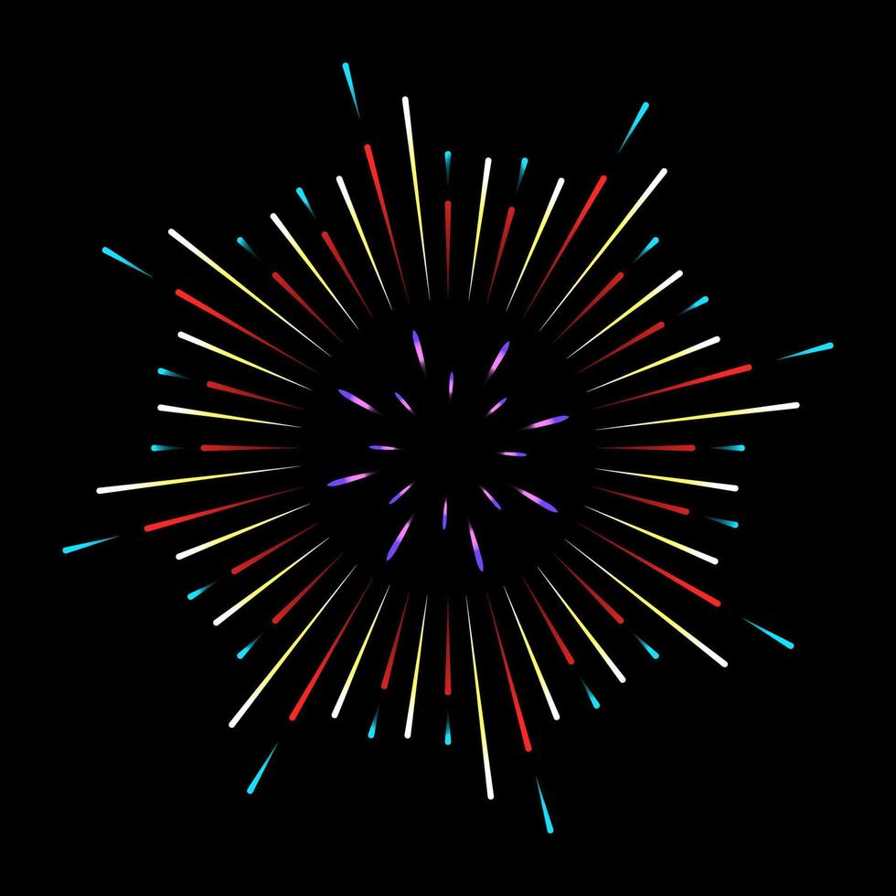 un' fiorito fuoco d'artificio piatto illustrazione, crisantemo fuoco d'artificio vettore