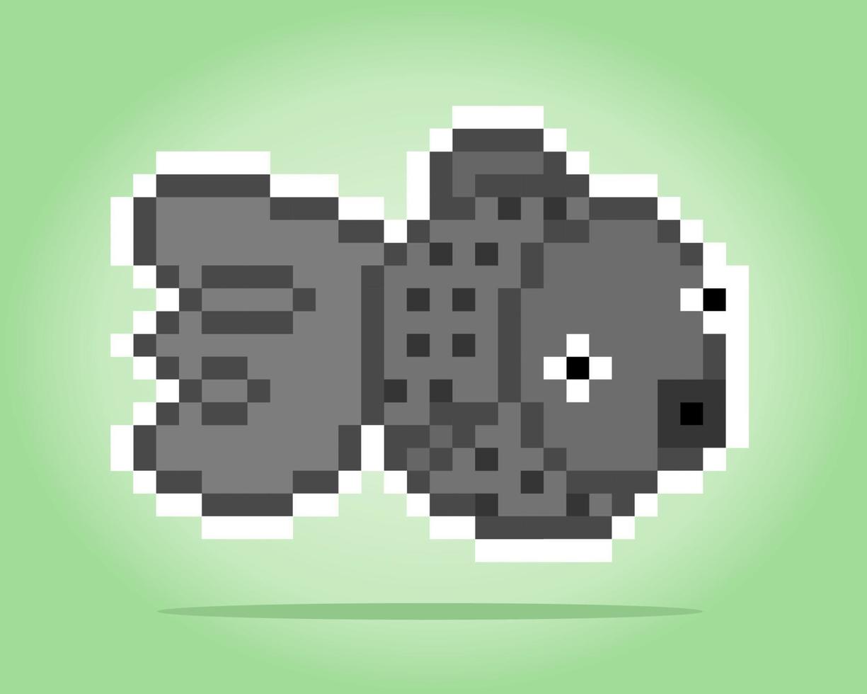 pesce palla pixel 8 bit. animali per le risorse di gioco nell'illustrazione vettoriale. vettore