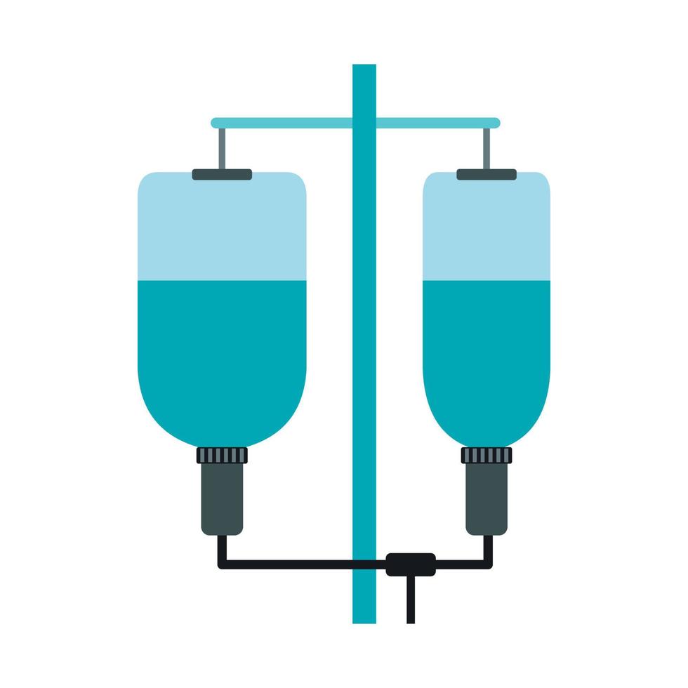 ospedale iv gocciolare icona, piatto stile vettore