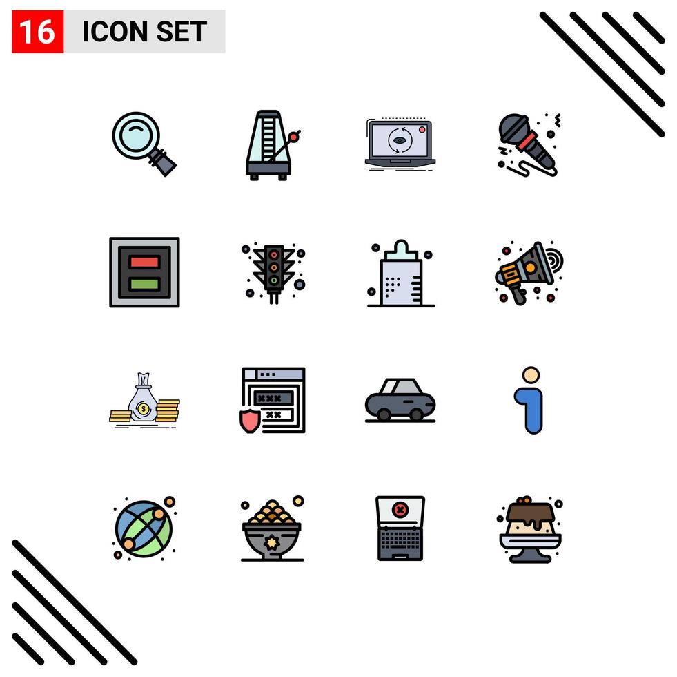 16 creativo icone moderno segni e simboli di musica mic suono microfono Software modificabile creativo vettore design elementi
