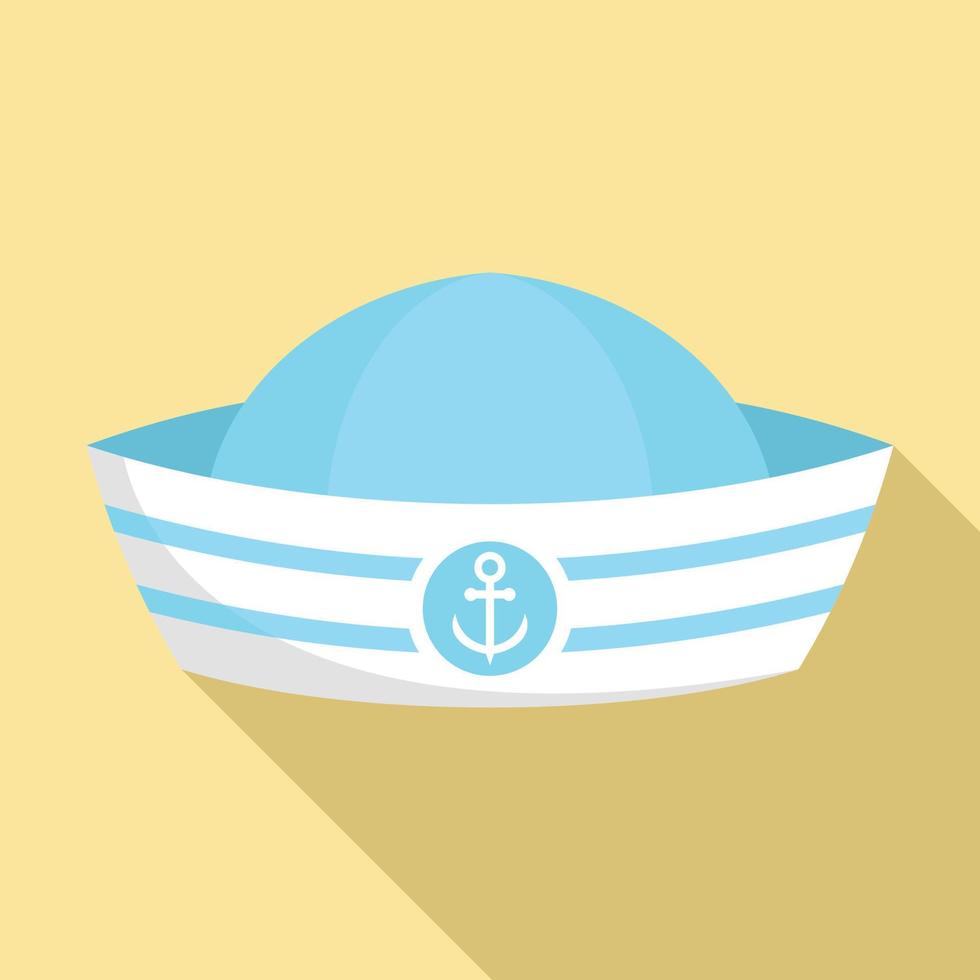 marinaio cappello icona, piatto stile vettore