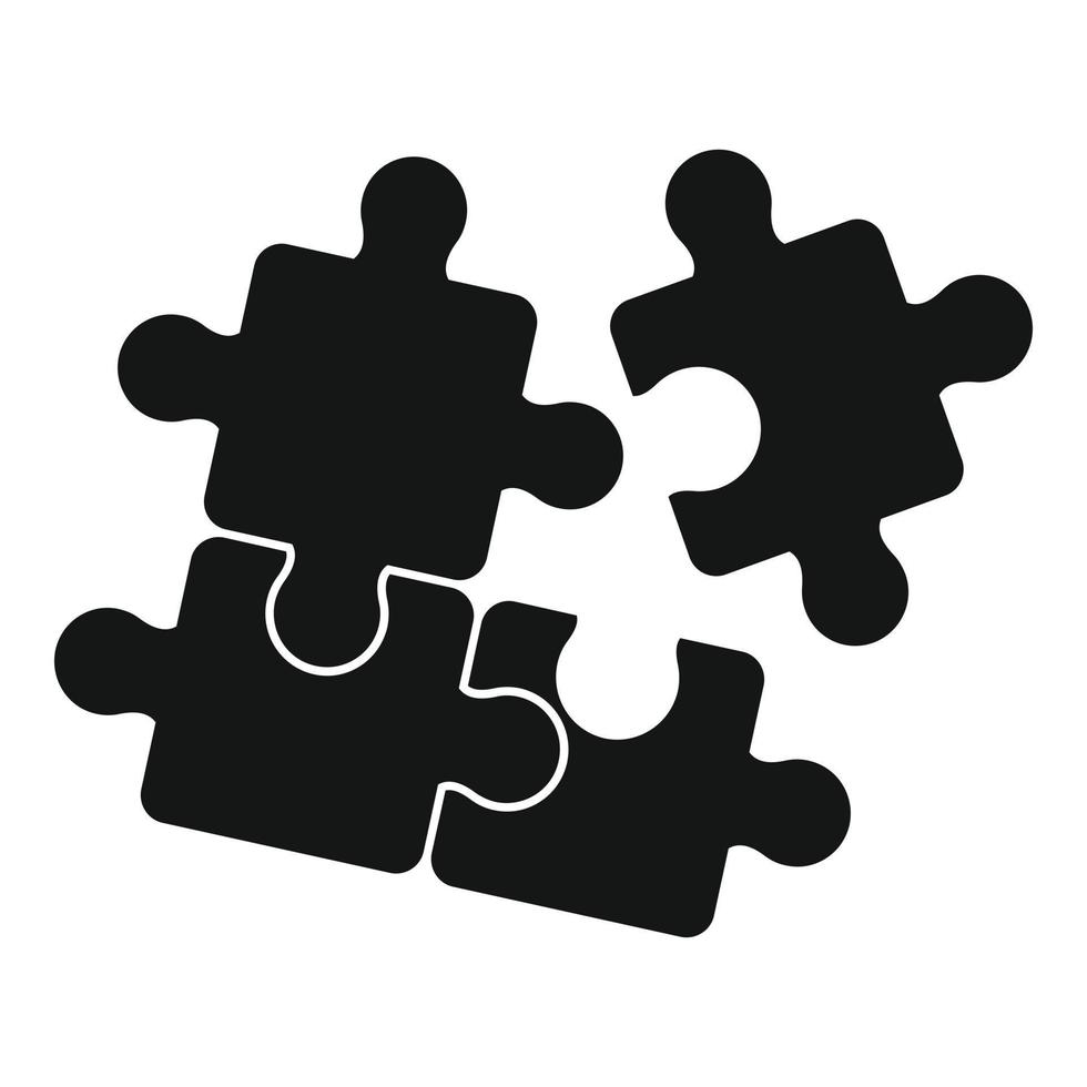 puzzle icona, semplice stile vettore