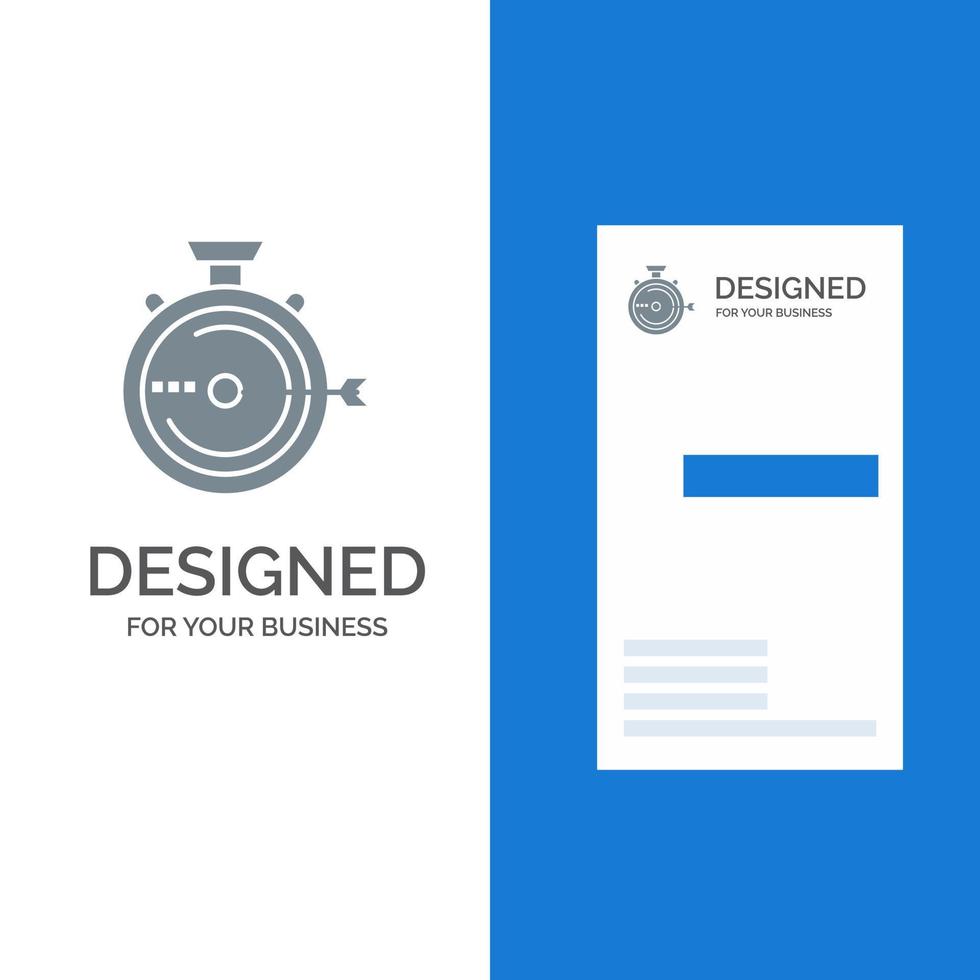 lanciare gestione ottimizzazione pubblicazione cronometro grigio logo design e attività commerciale carta modello vettore