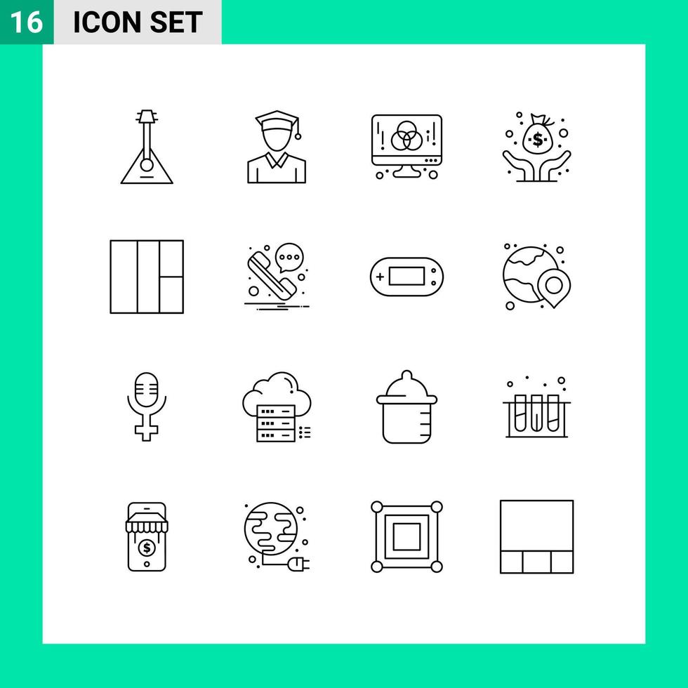 16 creativo icone moderno segni e simboli di griglia investitore computer fondo creativo modificabile vettore design elementi