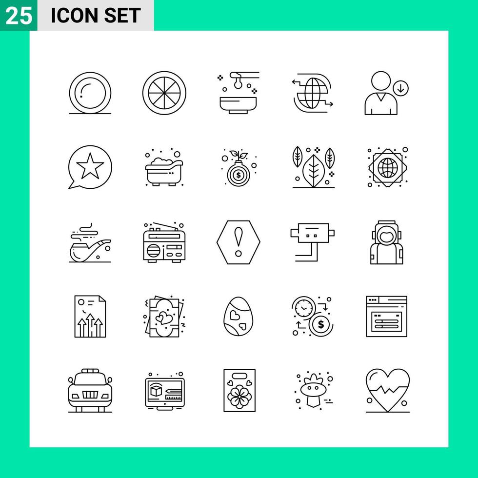 imballare di 25 linea stile icona impostato schema simboli per Stampa creativo segni isolato su bianca sfondo 25 icona impostato creativo nero icona vettore sfondo