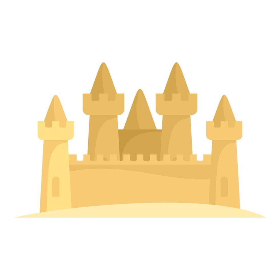 sabbia castello icona, piatto stile vettore