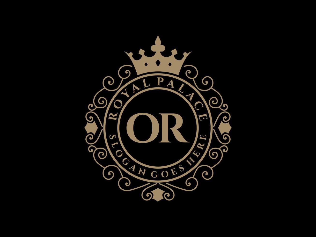 lettera o antico reale lusso vittoriano logo con ornamentale telaio. vettore