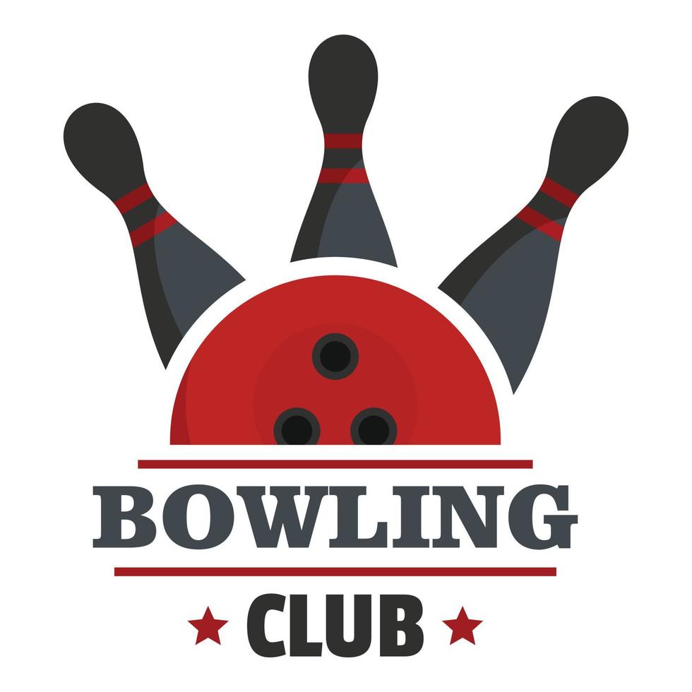 bowling Punto logo, piatto stile vettore