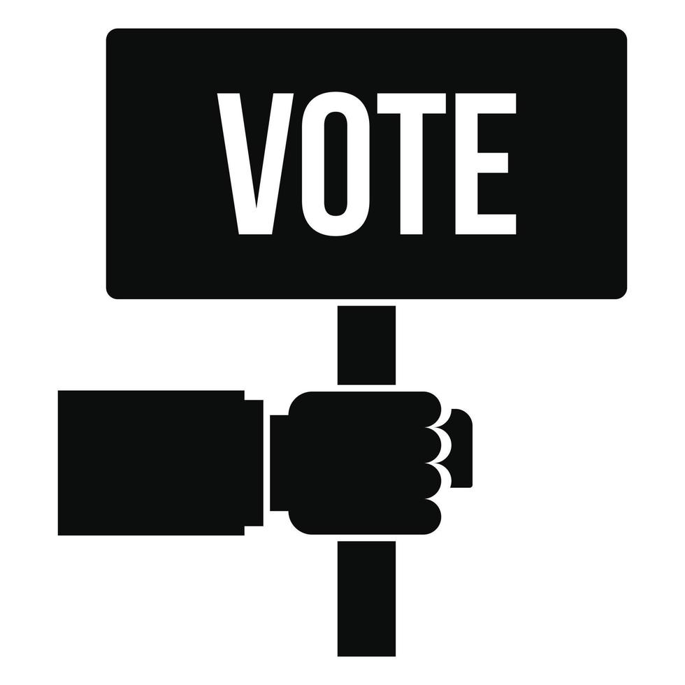 votazione candidato bandiera icona, semplice stile vettore