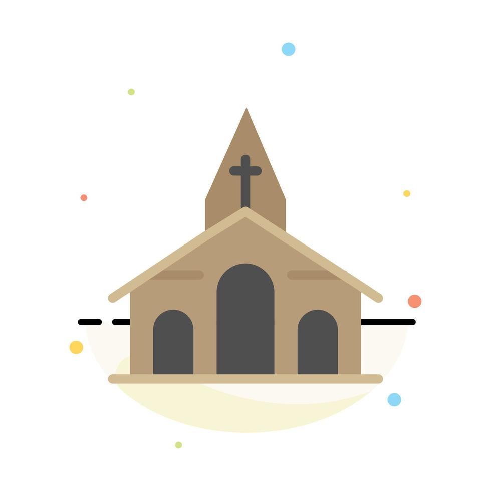 edificio Natale Chiesa primavera astratto piatto colore icona modello vettore