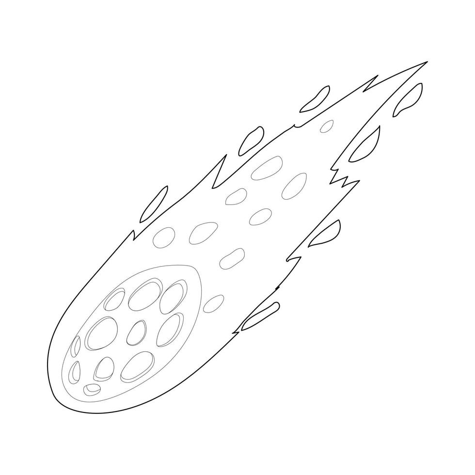 caduta meteorite icona, schema stile vettore